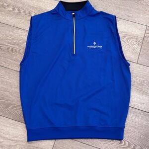 FootJoy Golf Vest Mens Medium Blue Quarter Zip Pullover Preppy Athletic‎ Casual